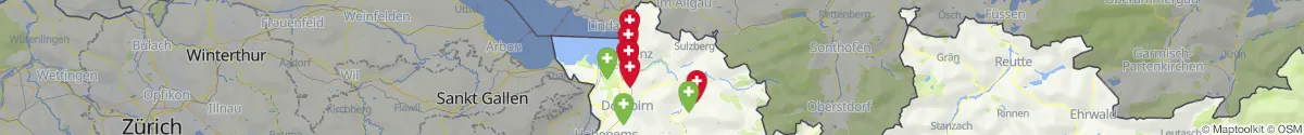 Kartenansicht für Apotheken-Notdienste in der Nähe von Sulzberg (Bregenz, Vorarlberg)